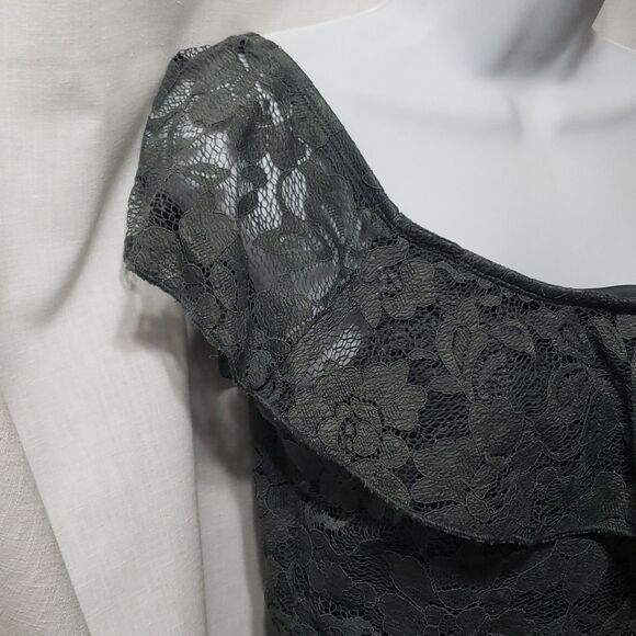 Express. Dark Green Lace Bodysuit Off Shoulder Size MP - Picture 4 of 12
